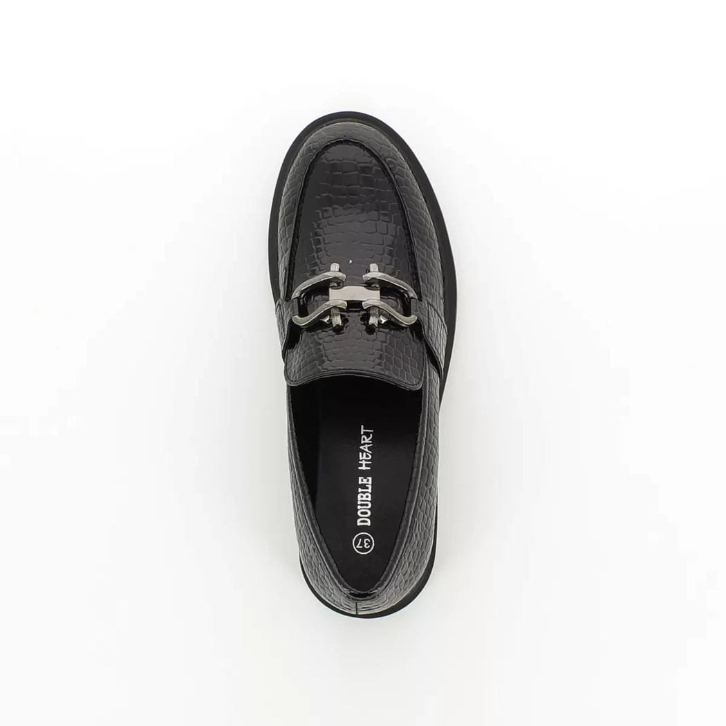 Image (6) de la chaussures Double Heart - Mocassins Noir en Cuir vernis