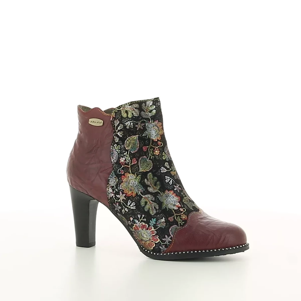 Image (1) de la chaussures Laura Vita - Boots Bordeaux en Cuir et textile