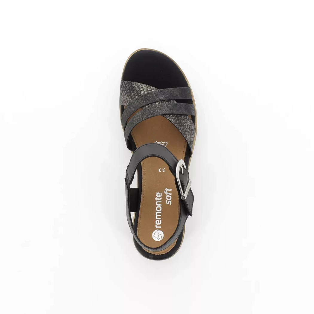 Image (6) de la chaussures Remonte - Sandales et Nu-Pieds Noir en Cuir synthétique