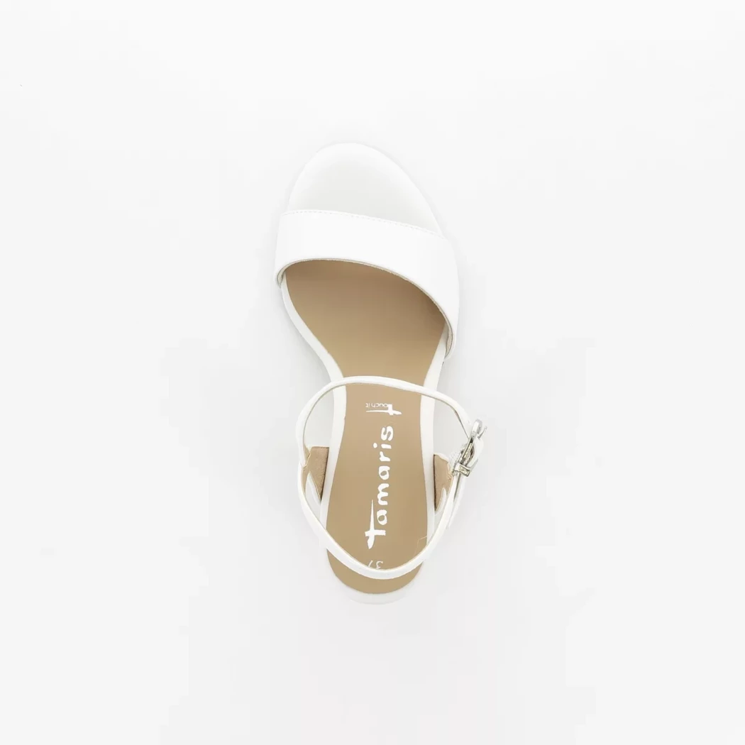 Image (6) de la chaussures Tamaris - Sandales et Nu-Pieds Blanc en Cuir synthétique