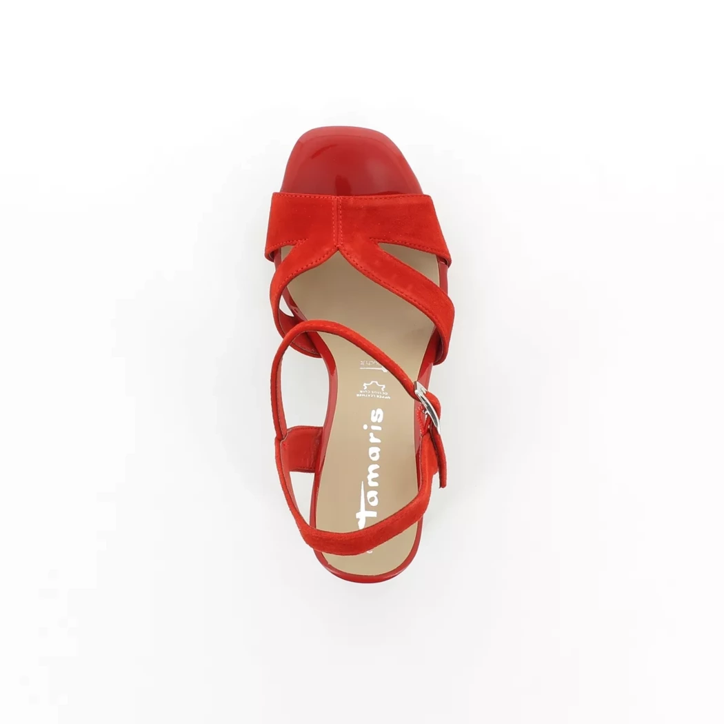 Image (6) de la chaussures Tamaris - Sandales et Nu-Pieds Rouge en Cuir nubuck