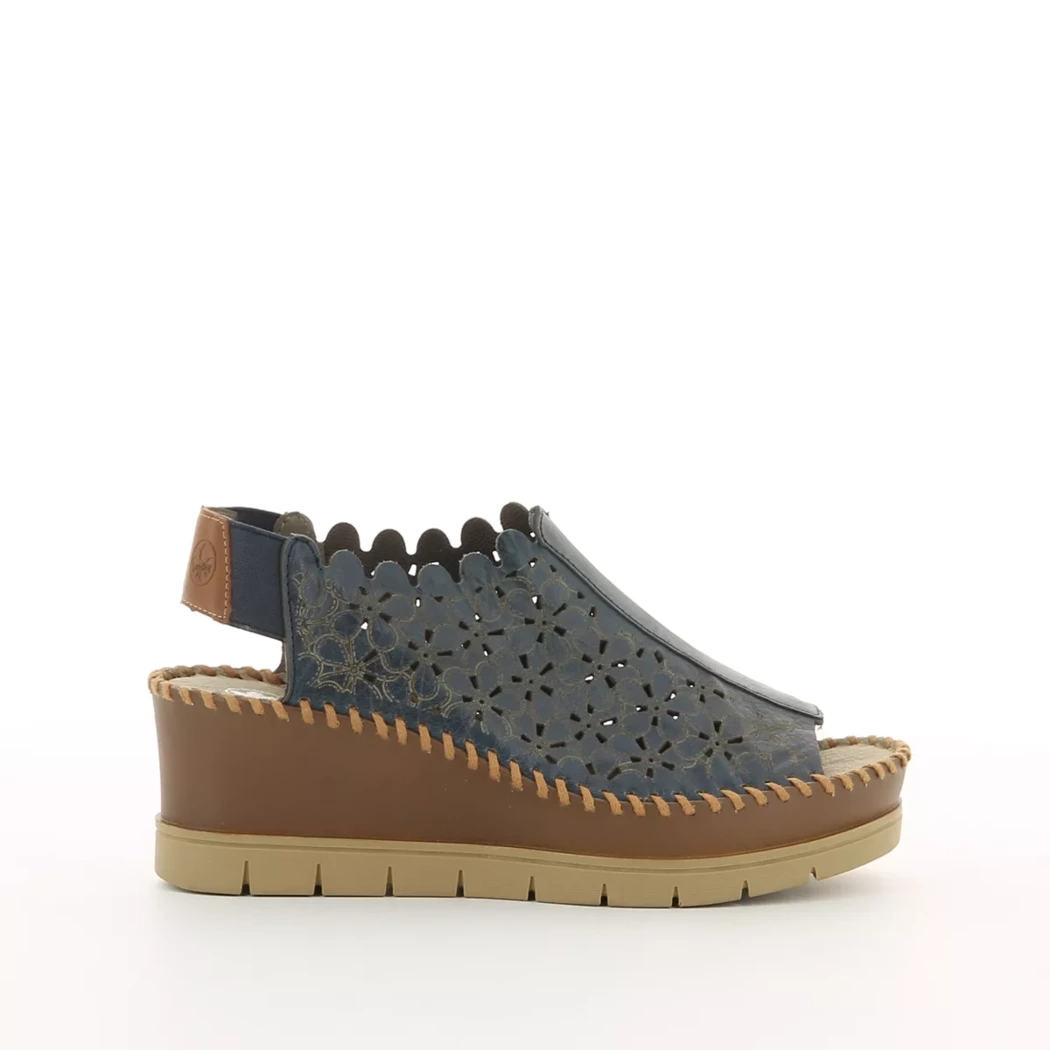 Image (2) de la chaussures Rieker - Sandales et Nu-Pieds Bleu en Cuir