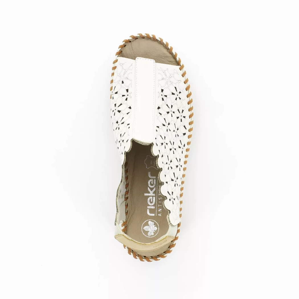 Image (6) de la chaussures Rieker - Sandales et Nu-Pieds Blanc en Cuir