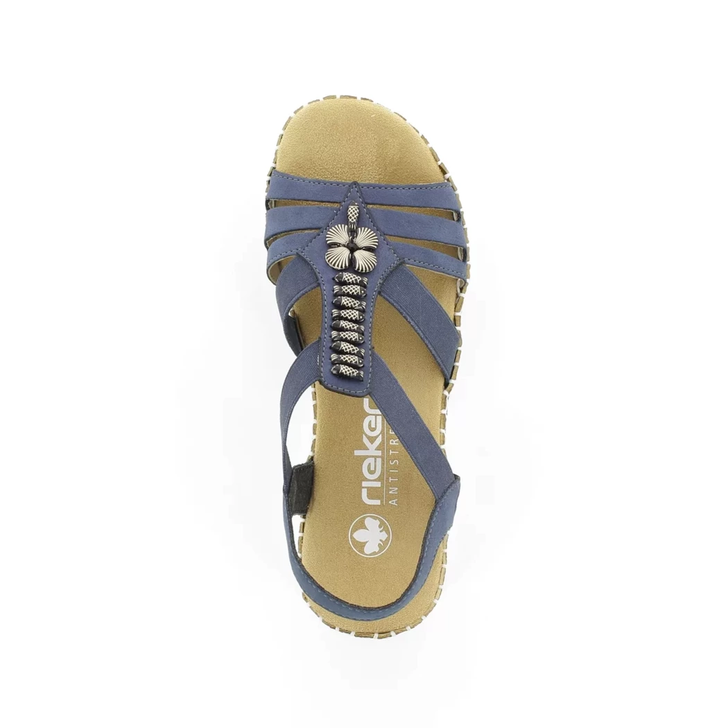 Image (6) de la chaussures Rieker - Sandales et Nu-Pieds Bleu en Cuir