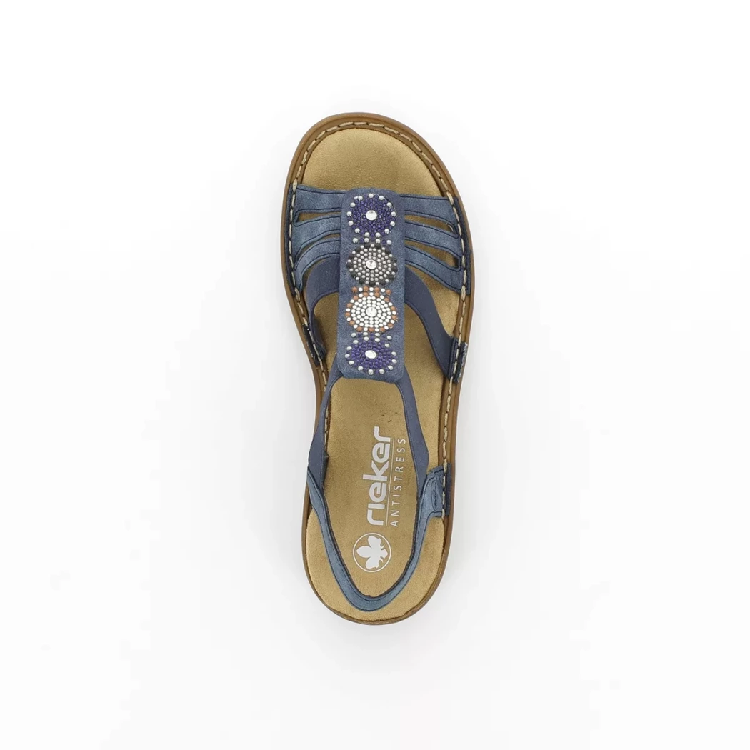 Image (6) de la chaussures Rieker - Sandales et Nu-Pieds Bleu en Cuir