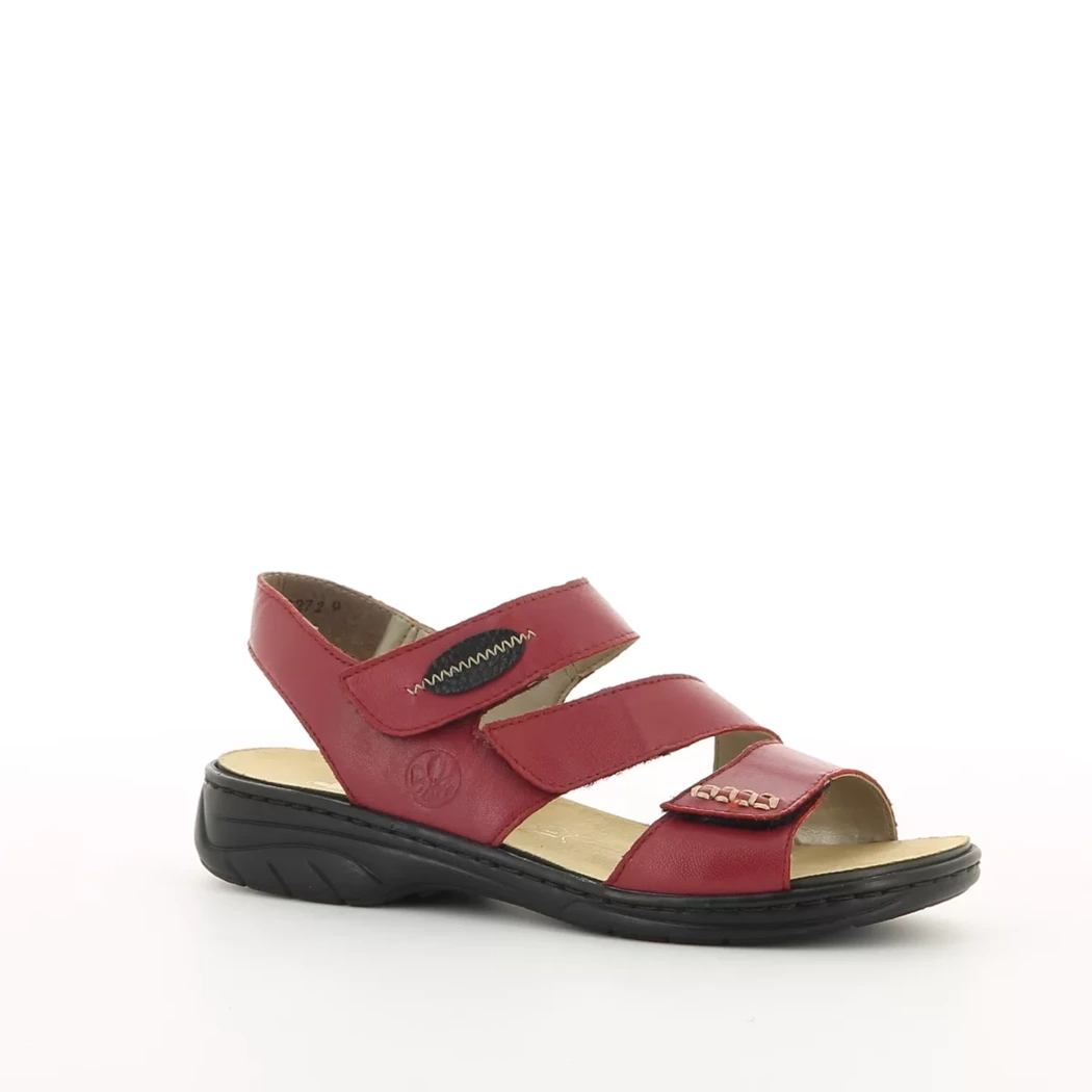 Image (1) de la chaussures Rieker - Sandales et Nu-Pieds Rouge en Cuir