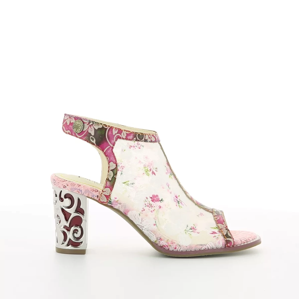 Image (2) de la chaussures Laura Vita - Sandales et Nu-Pieds Rose en Cuir et textile