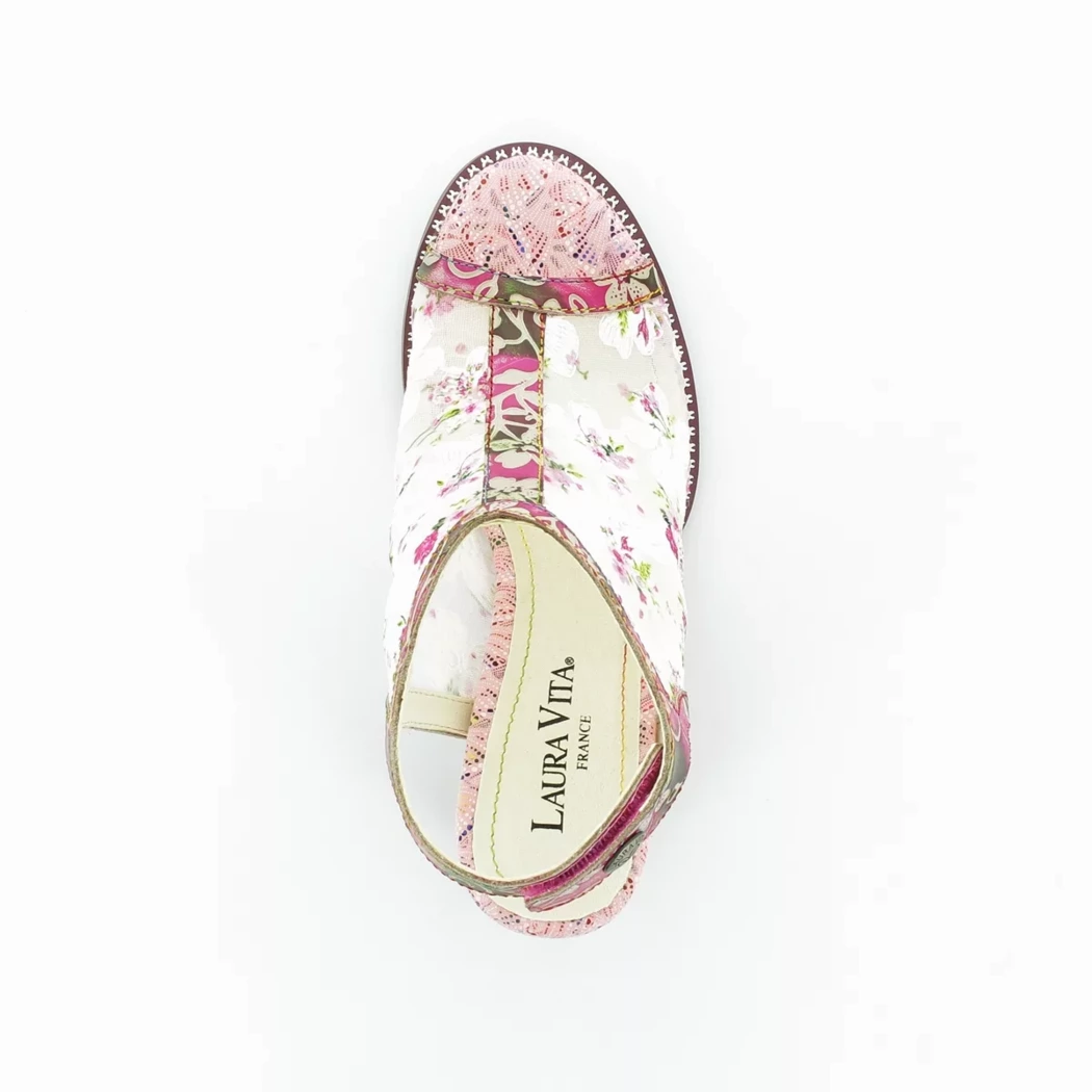 Image (6) de la chaussures Laura Vita - Sandales et Nu-Pieds Rose en Cuir et textile