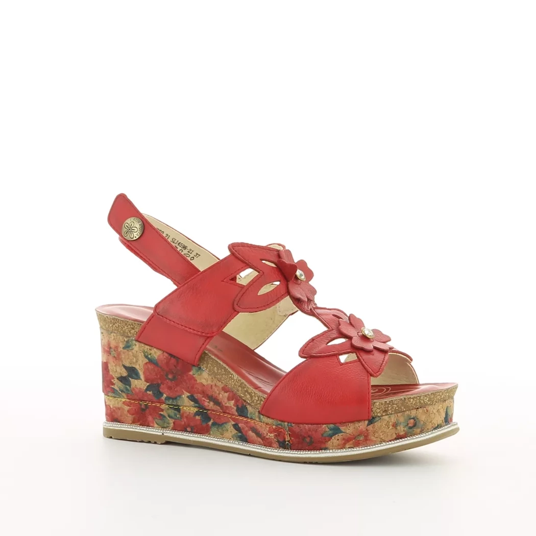 Image (1) de la chaussures Laura Vita - Sandales et Nu-Pieds Rouge en Cuir