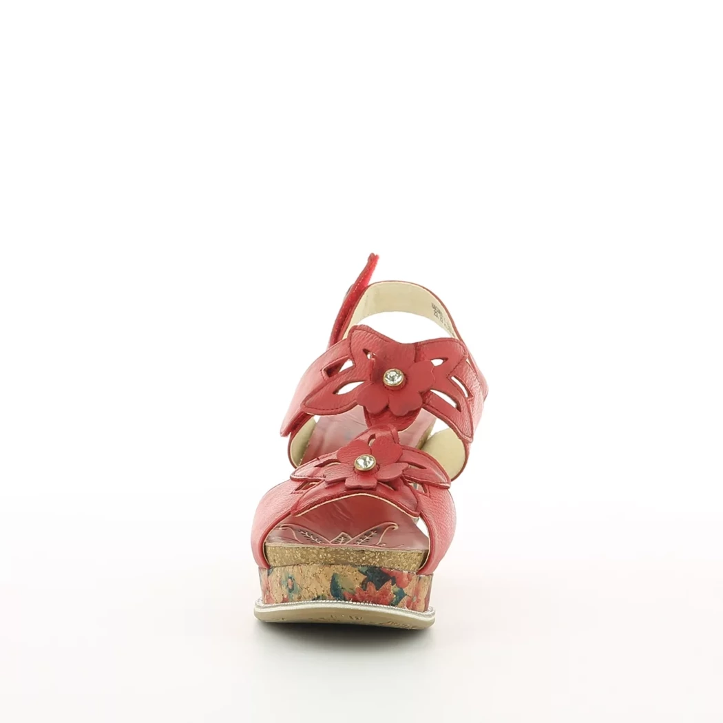 Image (5) de la chaussures Laura Vita - Sandales et Nu-Pieds Rouge en Cuir