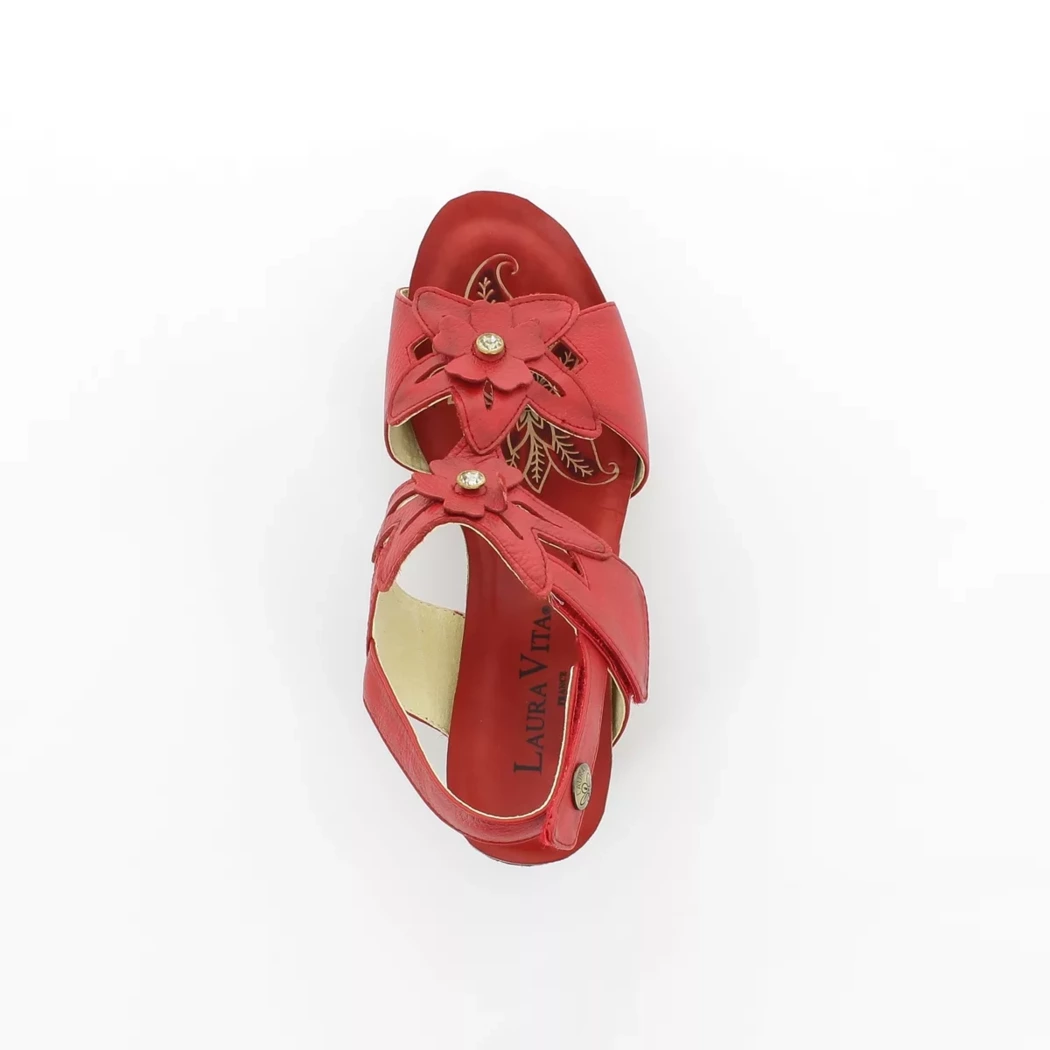 Image (6) de la chaussures Laura Vita - Sandales et Nu-Pieds Rouge en Cuir