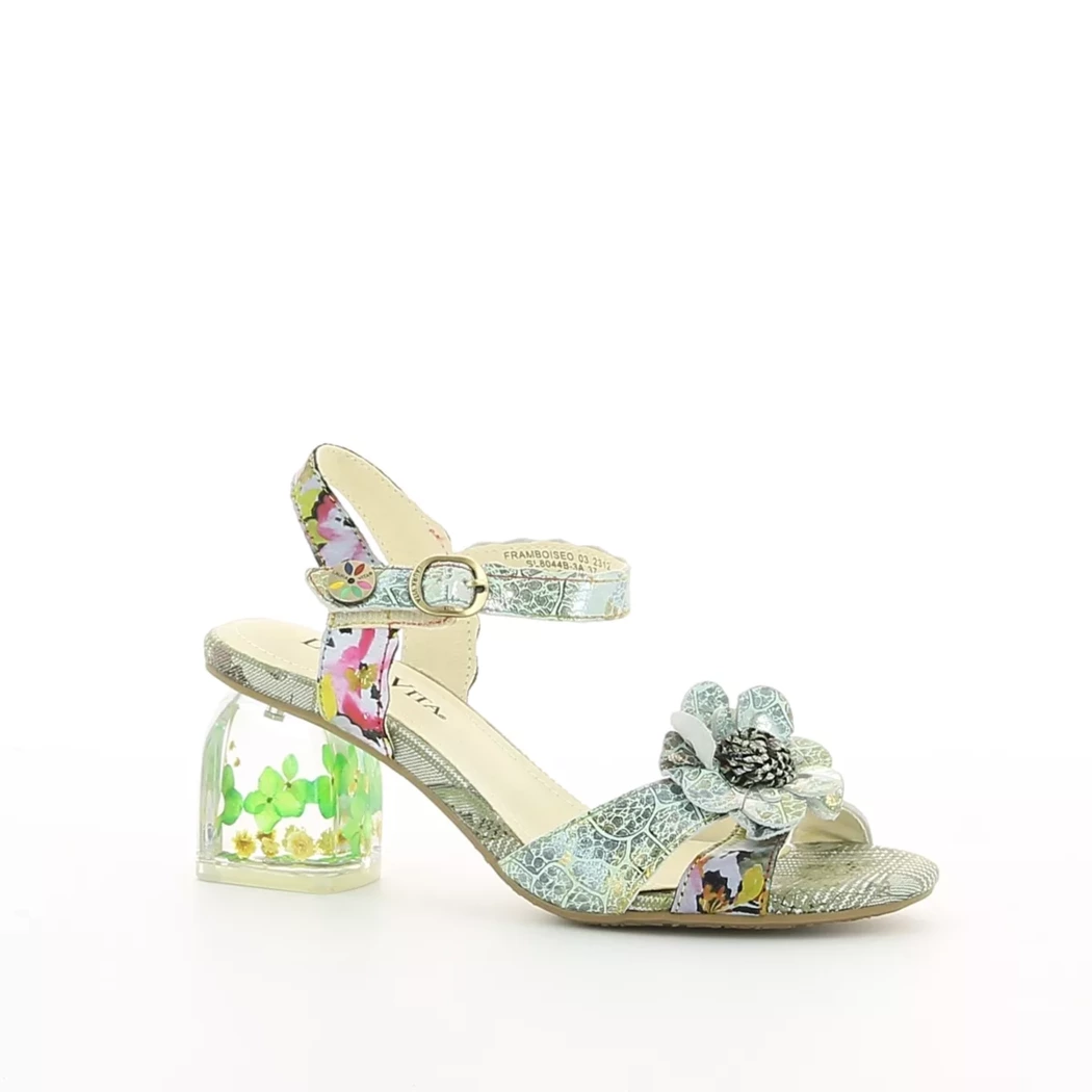 Image (1) de la chaussures Laura Vita - Sandales et Nu-Pieds Vert en Cuir