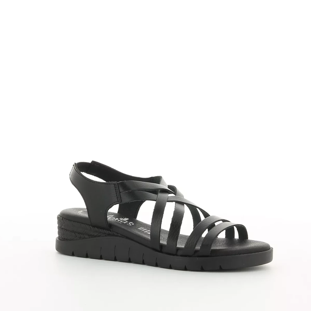 Image (1) de la chaussures Valeria's - Sandales et Nu-Pieds Noir en Cuir