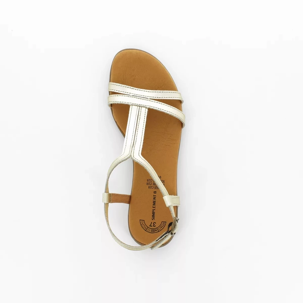 Image (6) de la chaussures Simplement B - Sandales et Nu-Pieds Or / Bronze / Platine en Cuir