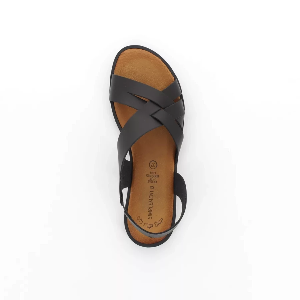 Image (6) de la chaussures Simplement B - Sandales et Nu-Pieds Noir en Cuir
